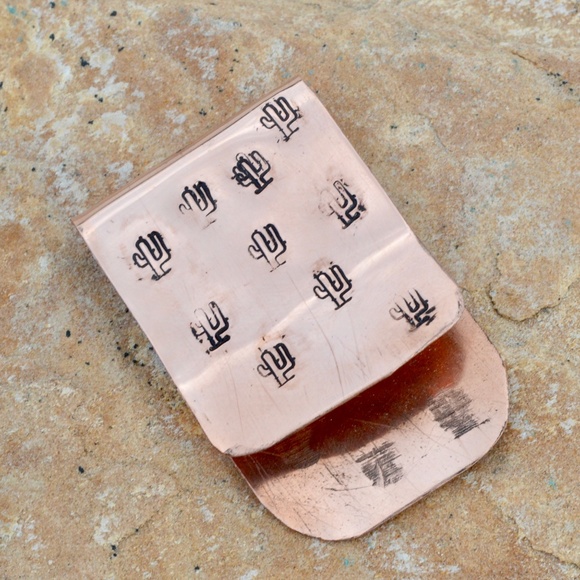 Saguaro Cactus Arizona Money Clip Solid Copper Men Gift Usher Southwestern - Picture 3 of 8